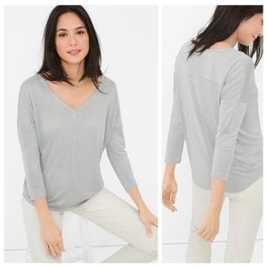 White House Black Market Grey Blouse